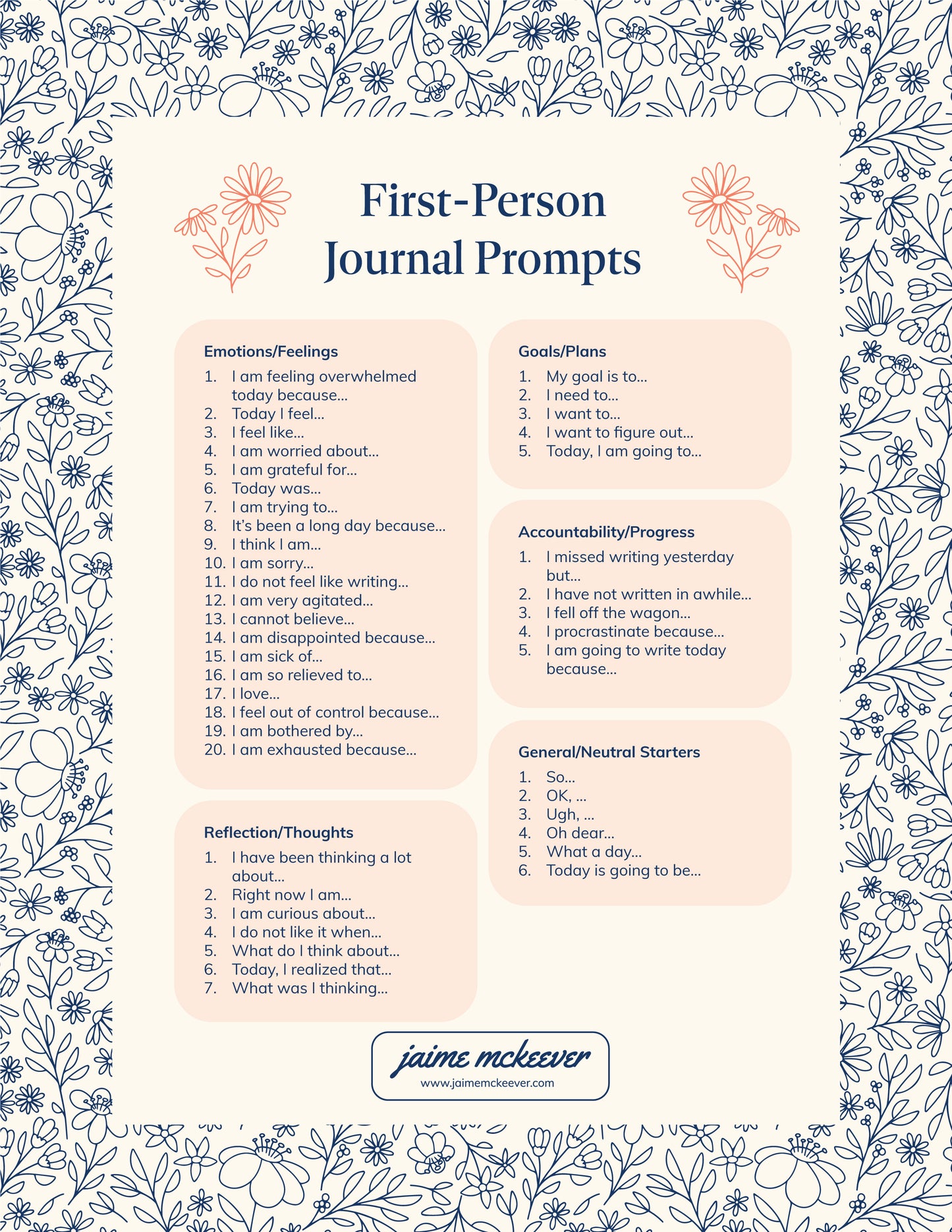 First-Person Journal Prompts