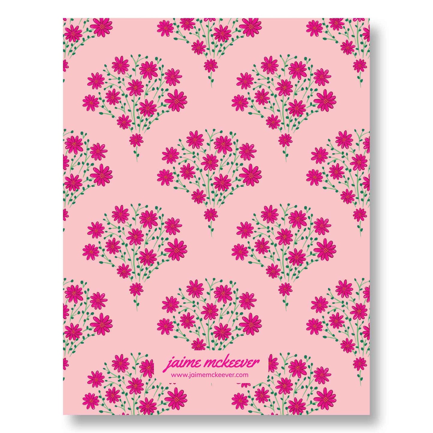 Pink Daisy Bouquet Birthday Card – Floral Happy Birthday Greeting Card