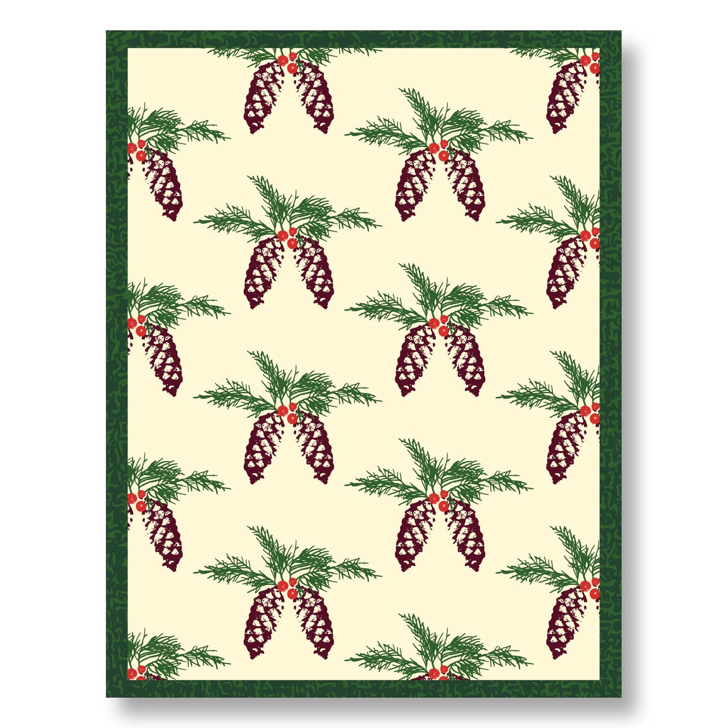Pine Cone Holiday Greeting Card - Elegant Winter Design