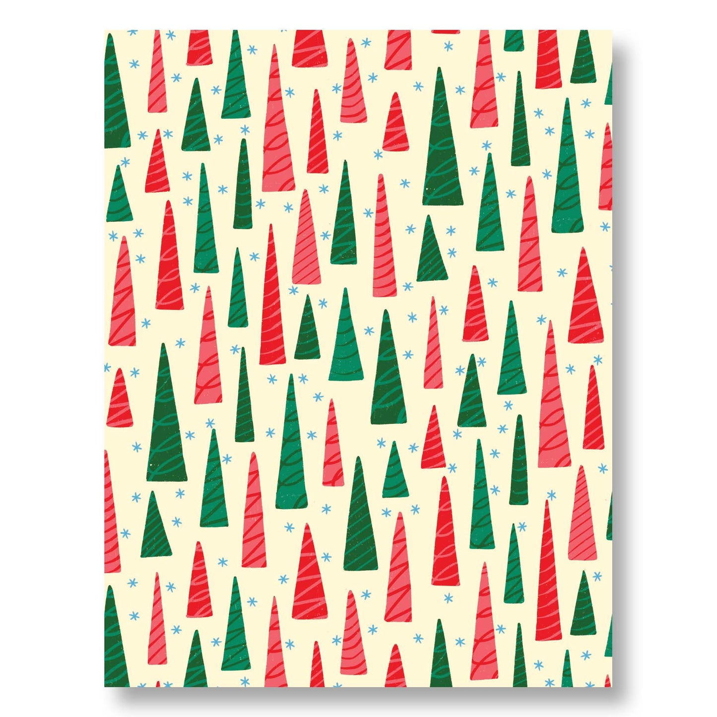 Holiday Triangle Trees Greeting Card – Modern & Festive Design