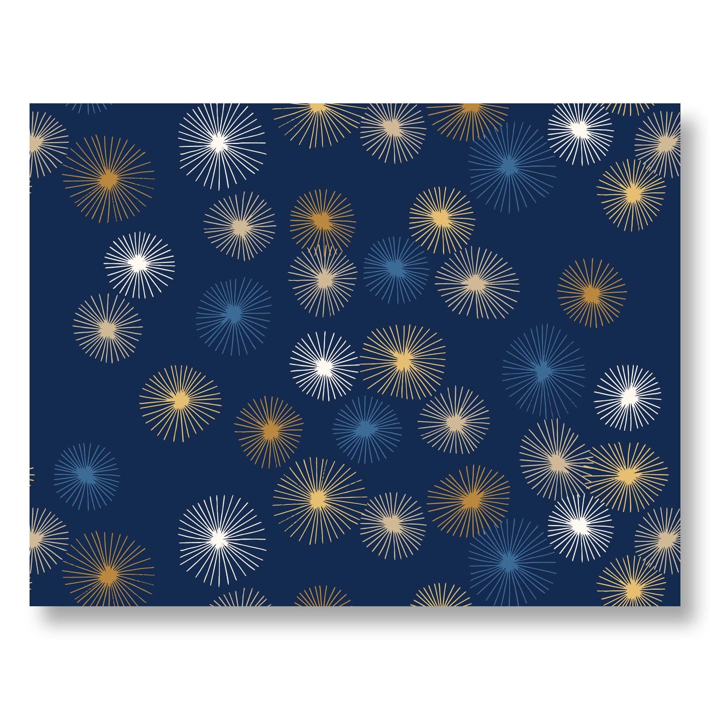 Blue Bursts Hanukkah Greeting Card – Elegant & Modern Design