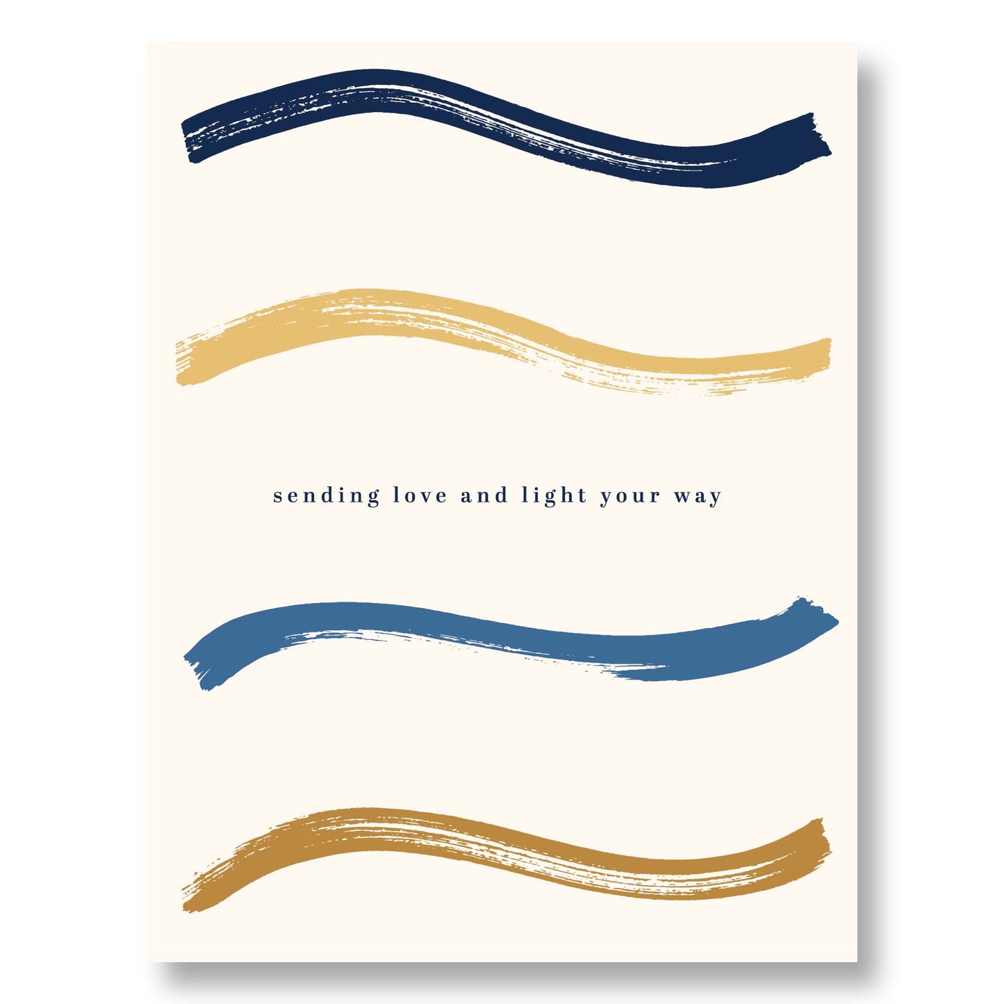 Hanukkah / Light Greeting Notecard Set of 8 – Brush Stroke Design – A2 Cards & White Envelopes – Belly Band Wrapped