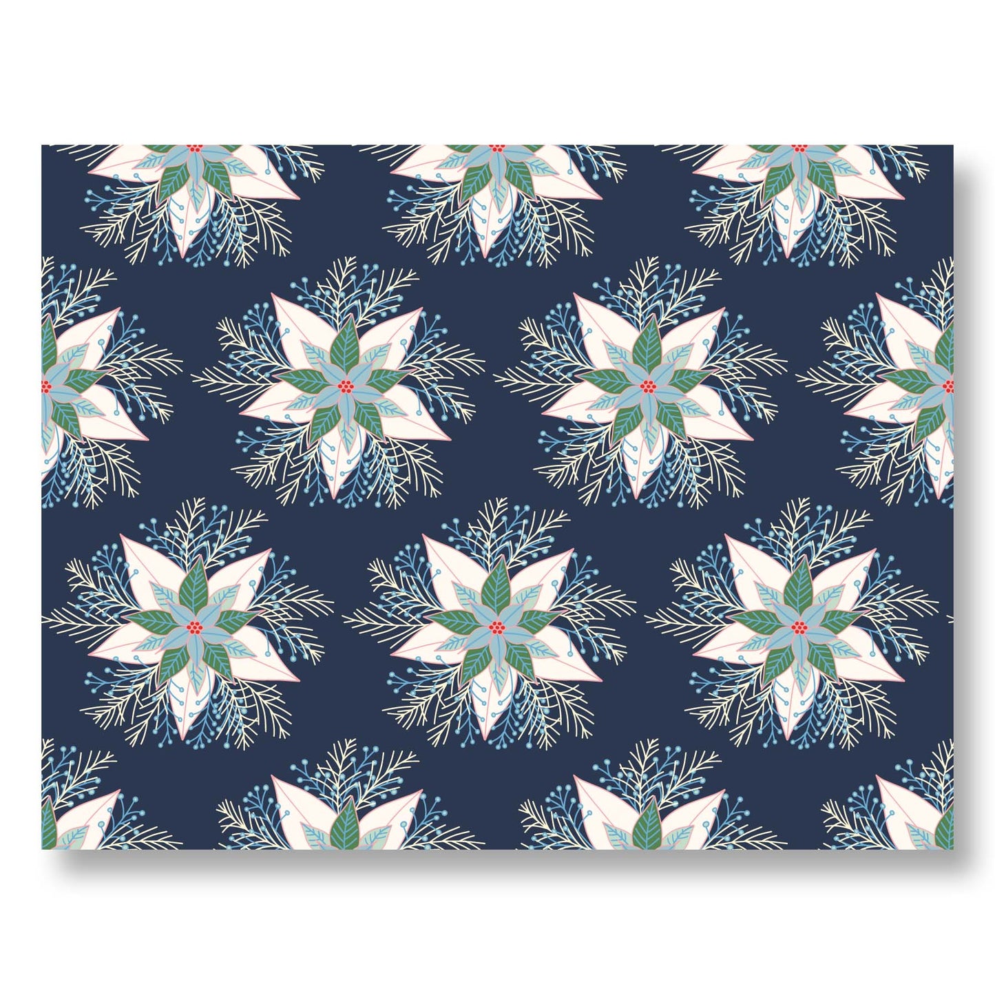 Winter Poinsettia Holiday Greeting Card – Elegant Festive Design