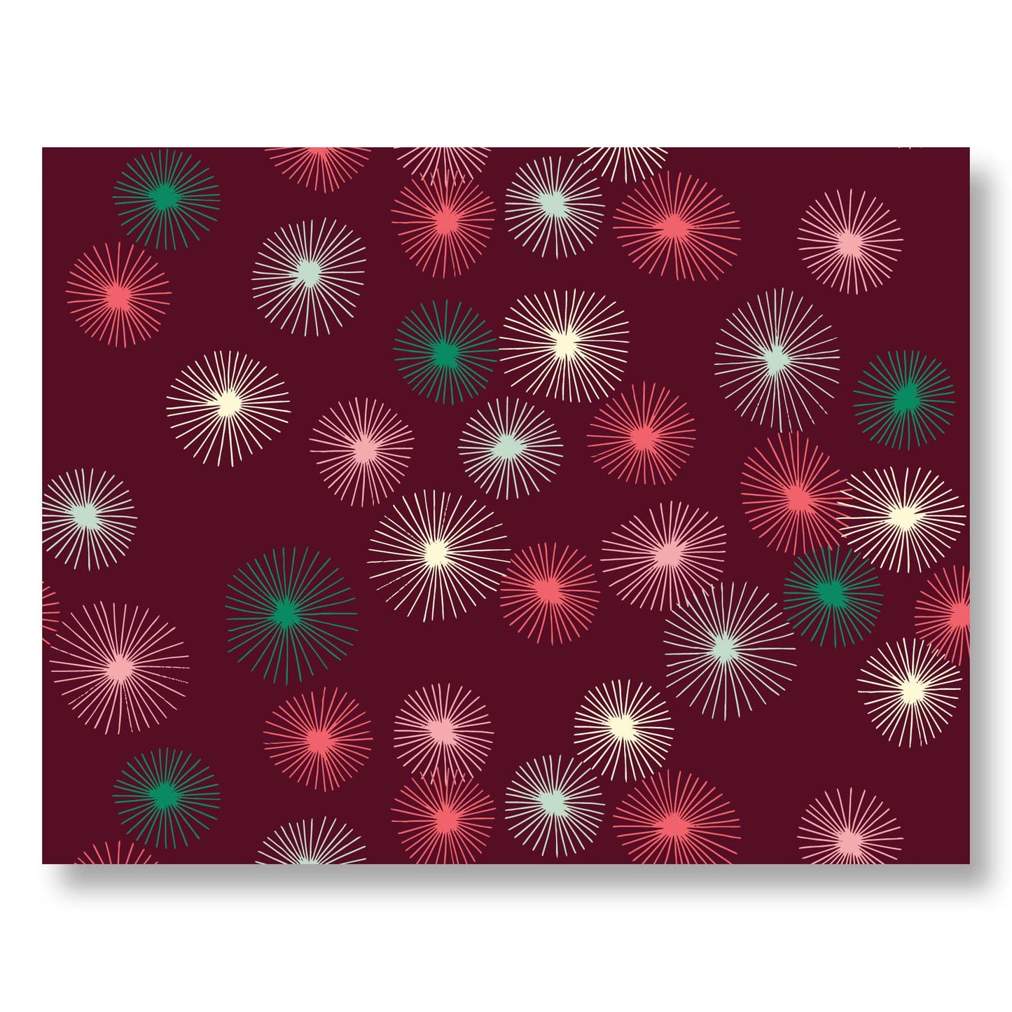 Red Bursts Holiday Greeting Card – Elegant Firework Design