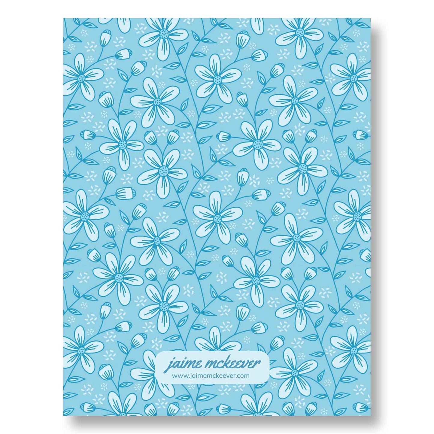 Baby Blue Floral Wedding, Anniversary, & Engagement Card