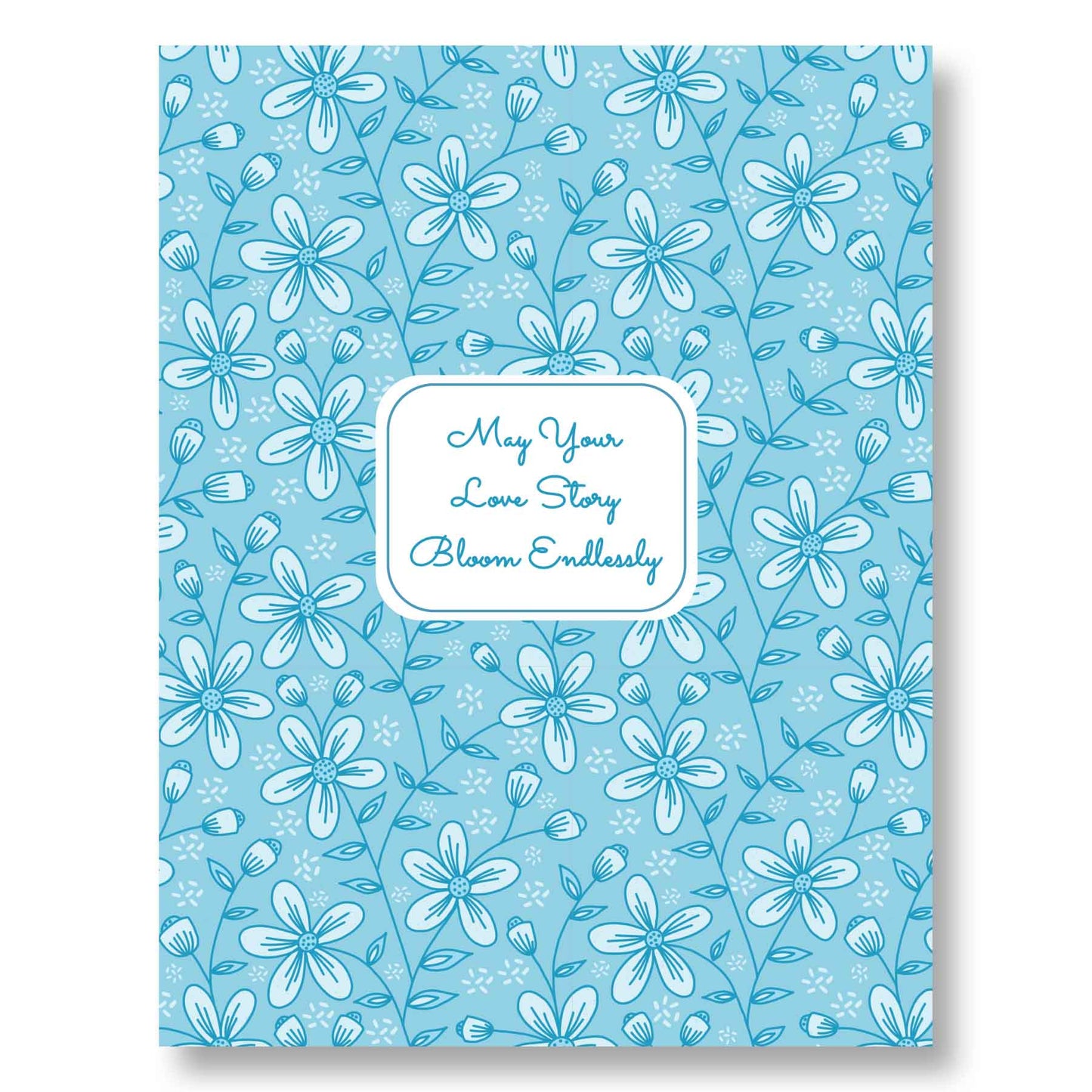 Baby Blue Floral Wedding, Anniversary, & Engagement Card