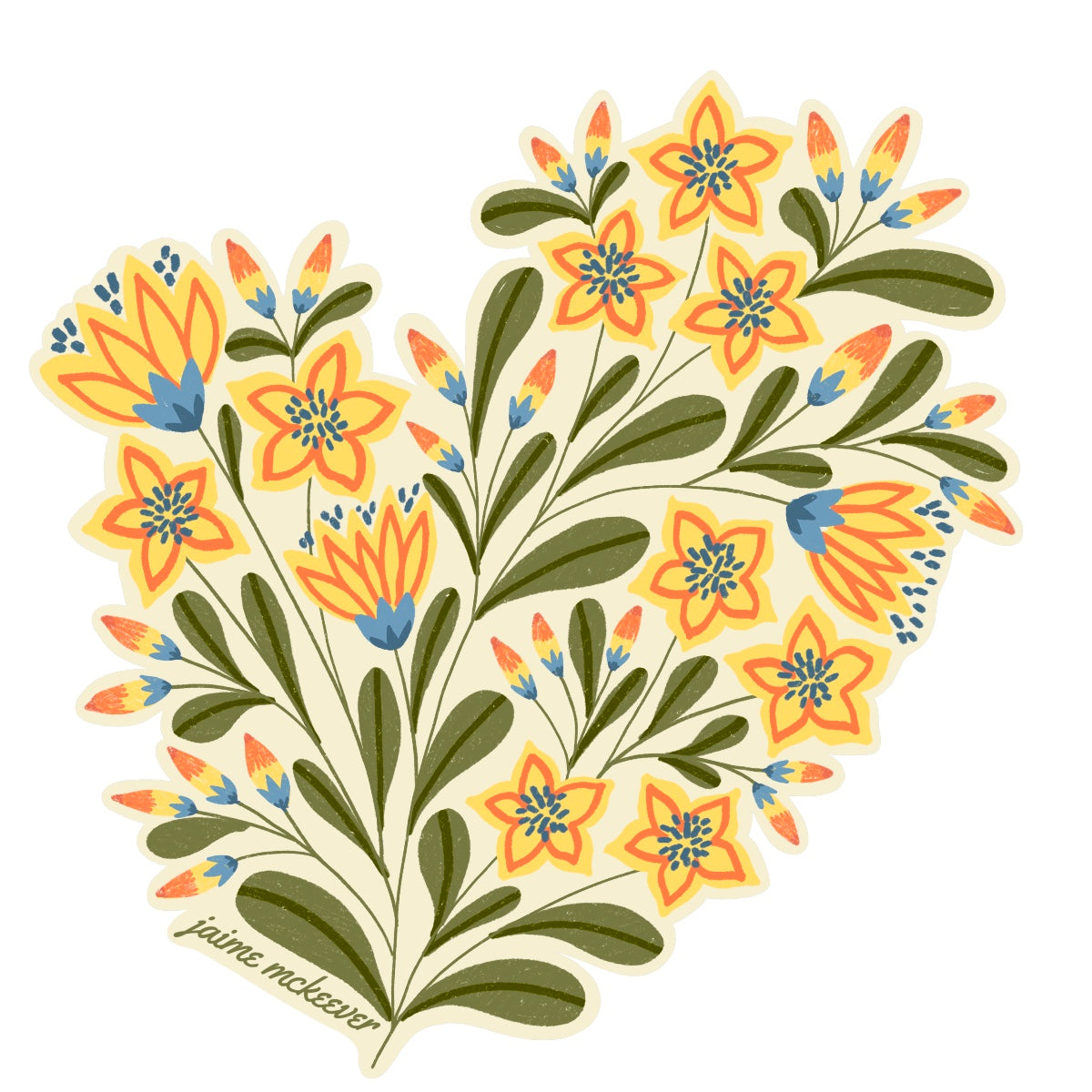 Heart in Bloom Sticker