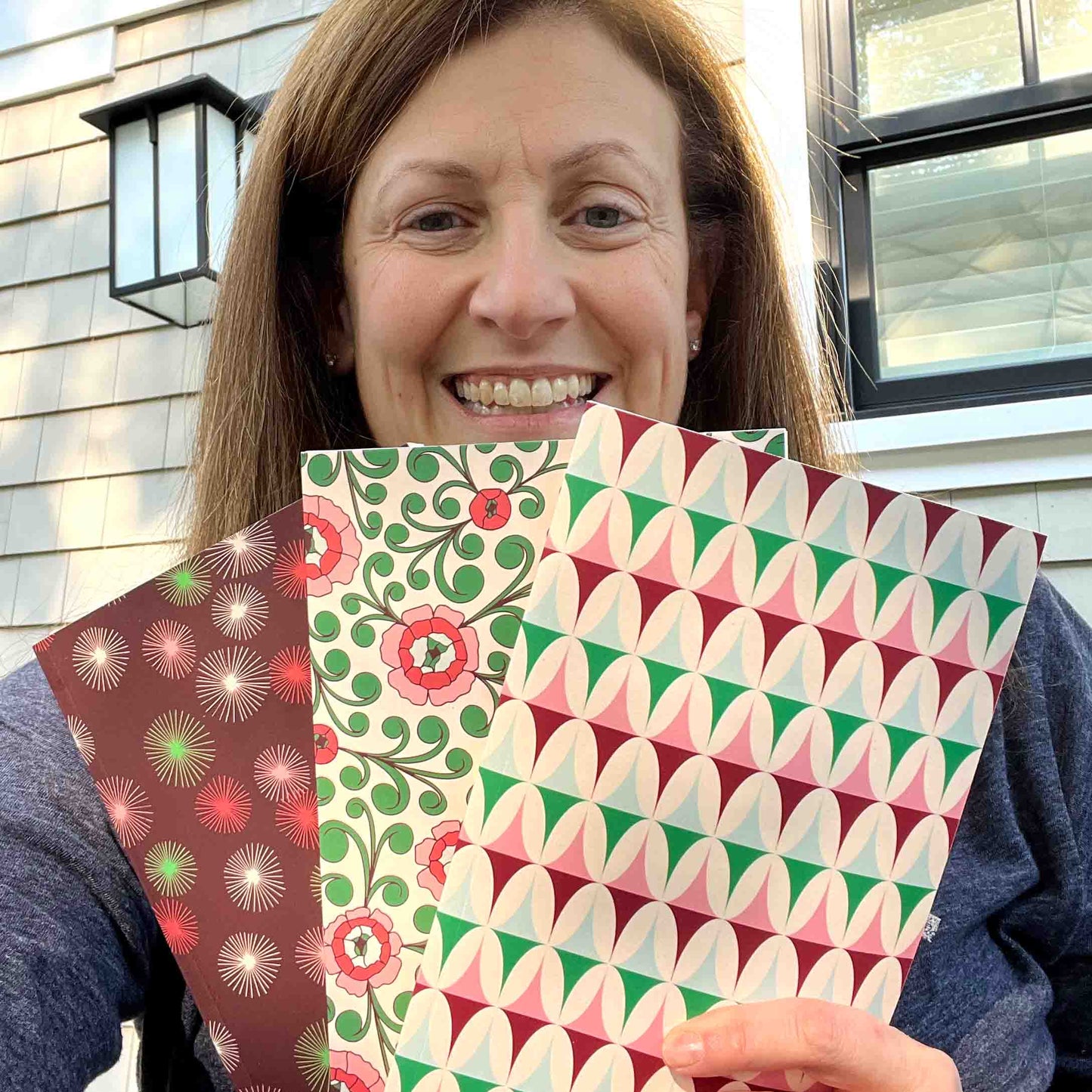 Bursts Red Notebook - 8.5" x 5.5", Lined Journal by Jaime McKeever Designs