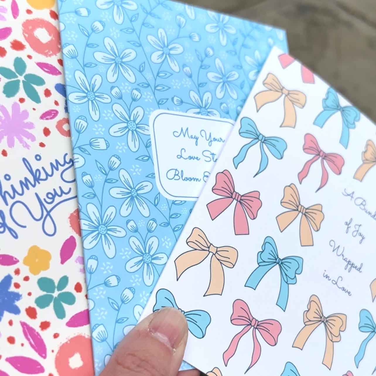Baby Blue Floral Wedding, Anniversary, & Engagement Card