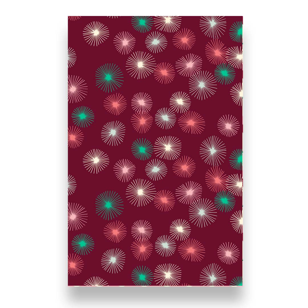 Bursts Red Notebook - 8.5" x 5.5", Lined Journal by Jaime McKeever Designs
