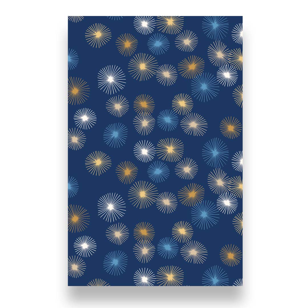 Bursts Blue Notebook - 8.5" x 5.5", Lined Journal by Jaime McKeever Designs