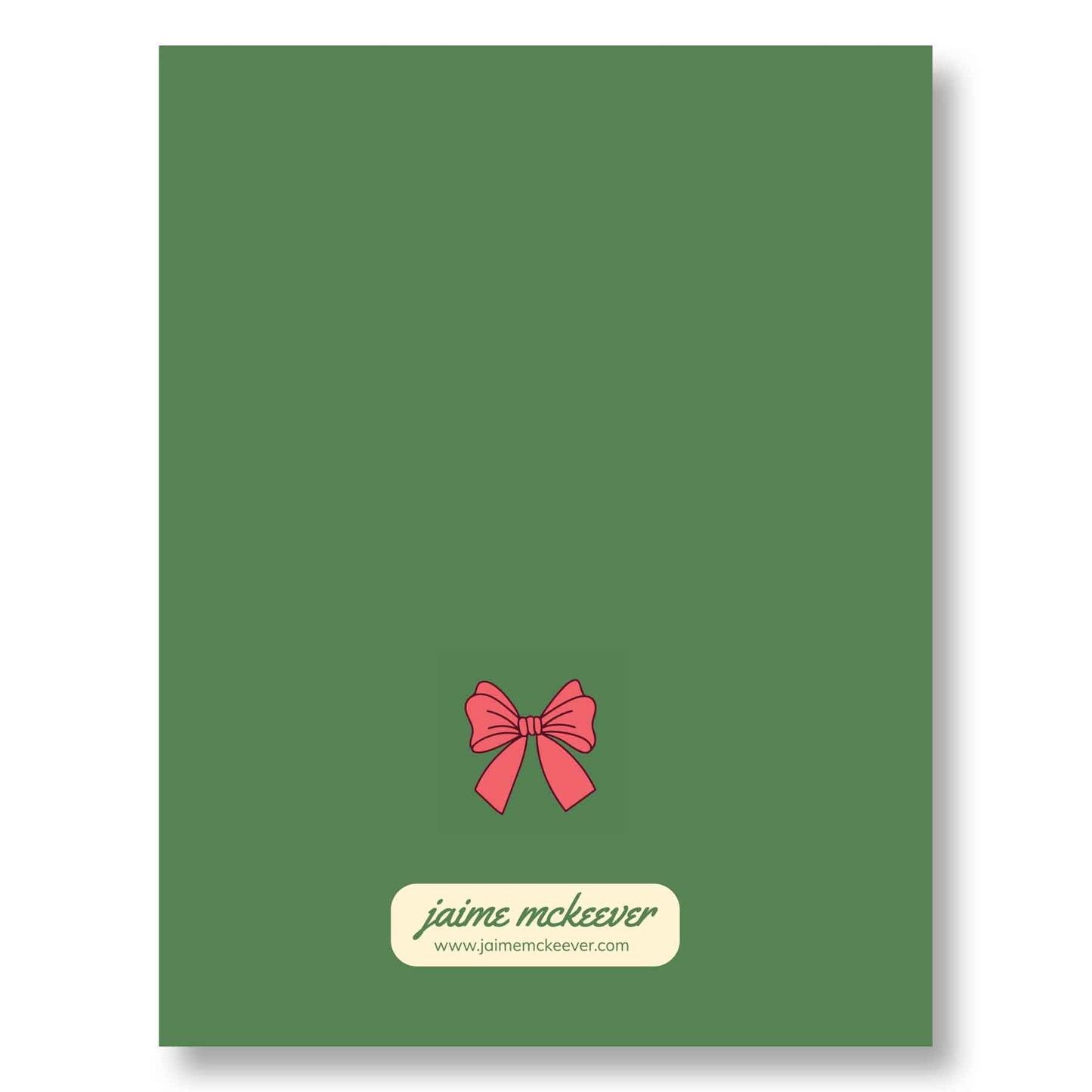 Holiday Notecard Set of 8 – Holiday Bows – A2 Cards & White Envelopes – Belly Band Wrapped