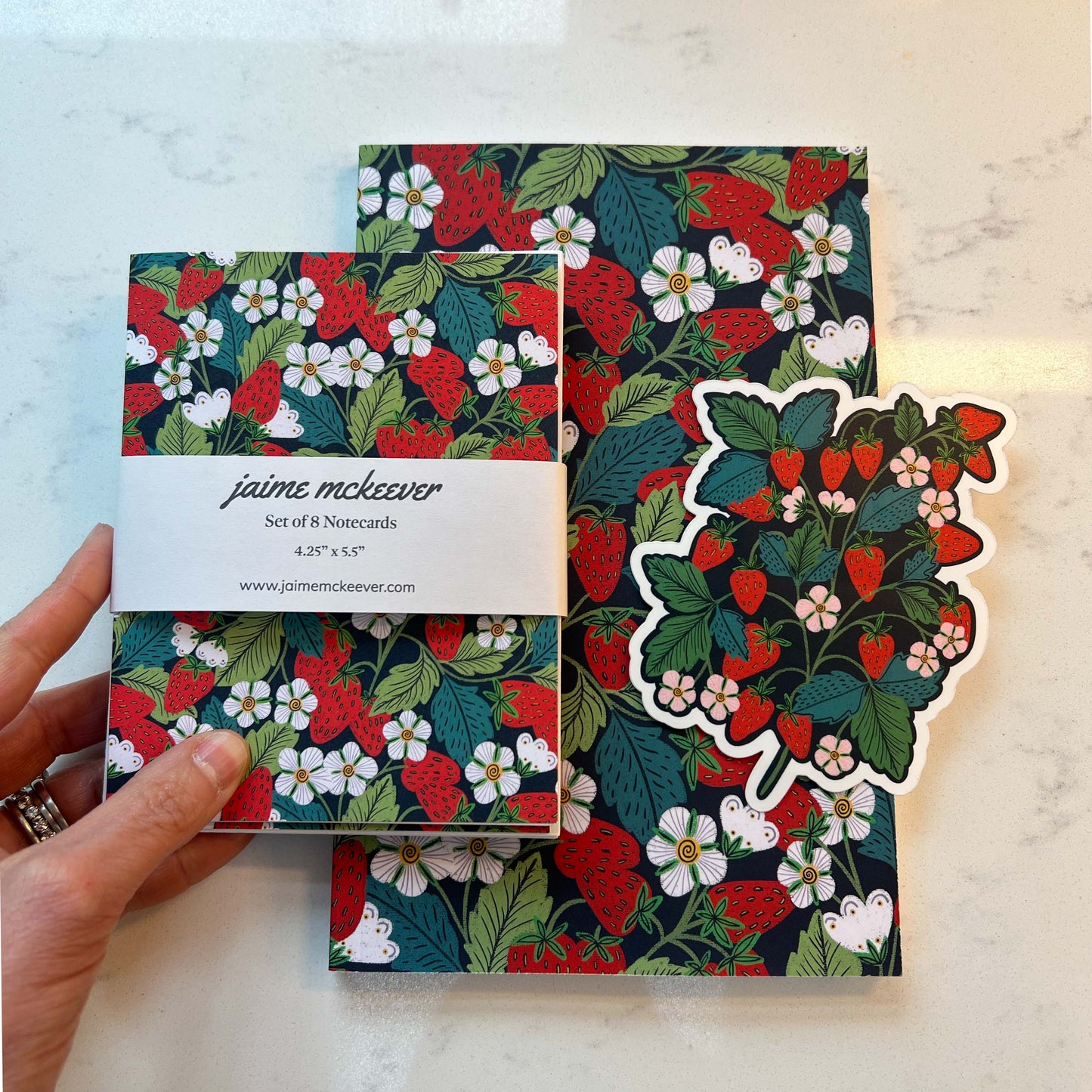 Strawberry Field Gift Set - Journal, Notecards, & Sticker