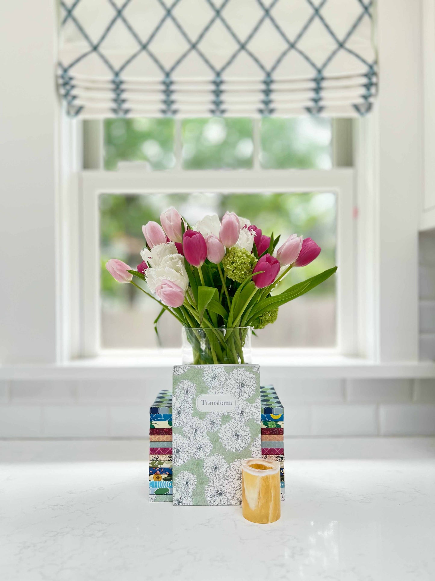 Transform Journal - Hand-Drawn Dahlia Design for Personal Growth