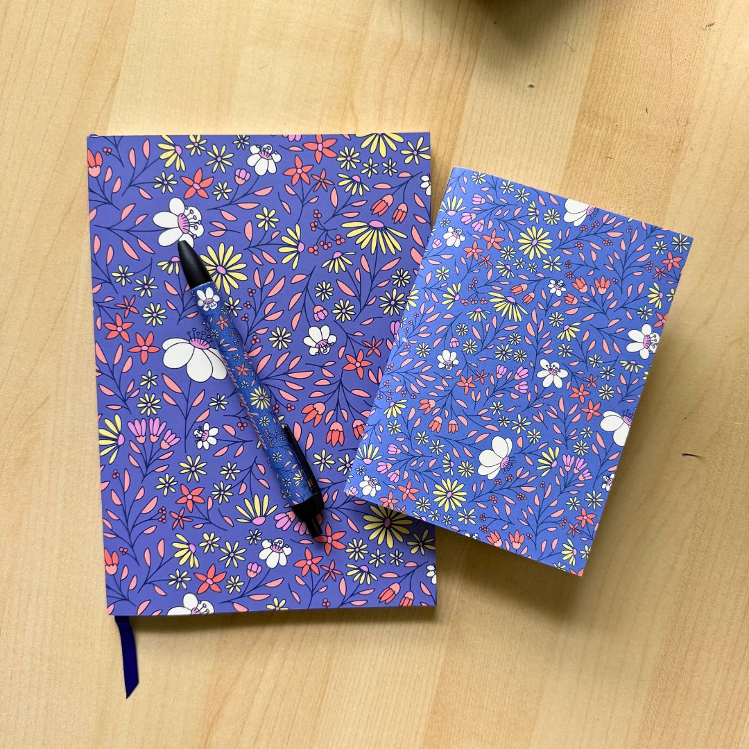Wildflower Bloom in Blue Pen