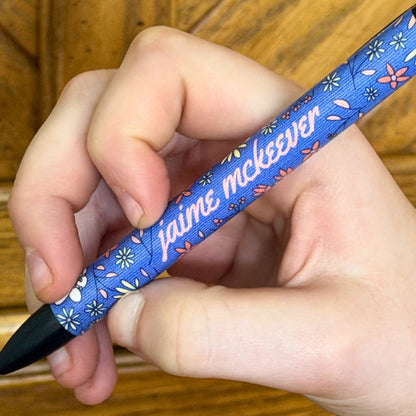 Wildflower Bloom in Blue Pen