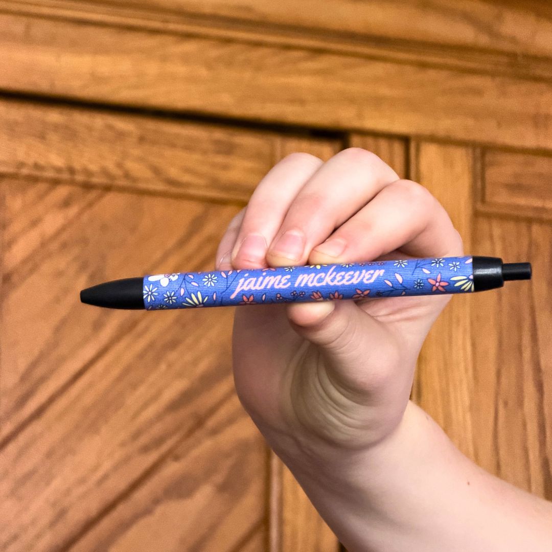 Wildflower Bloom in Blue Pen
