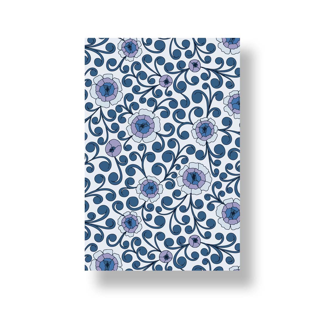 Blue Roses Jotter Notebook – 4″ × 6″ Softcover – 30 Lined Pages
