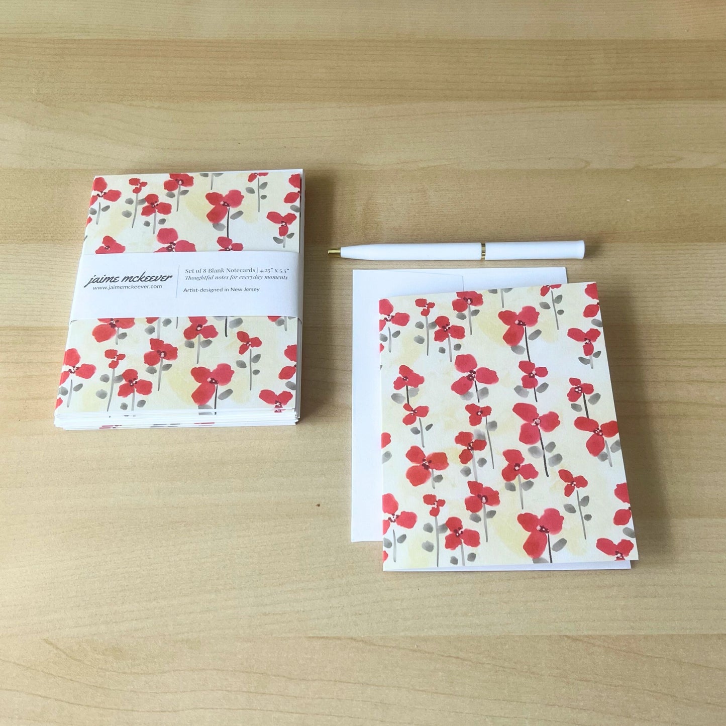 Dancing Poppies Notecard Set