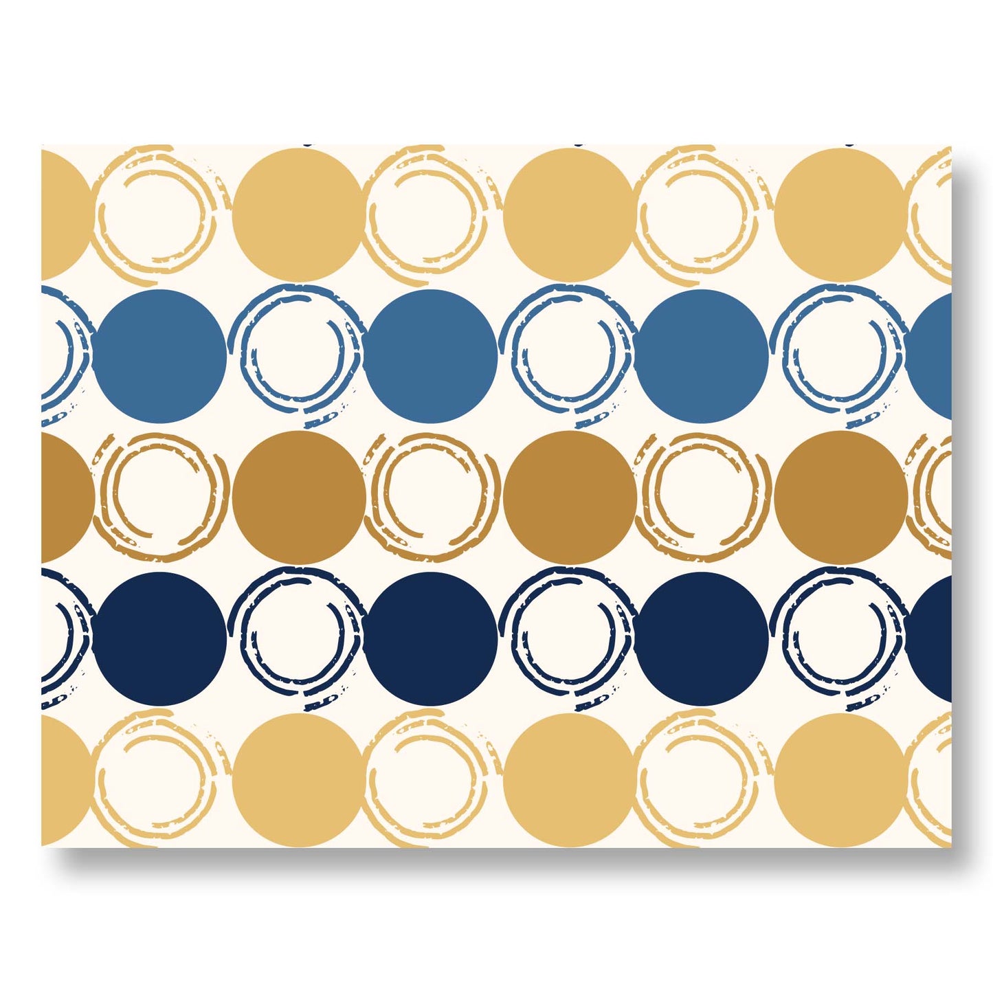 Holiday / Winter Notecard Set of 8 – Abstract Circles Pattern – A2 Cards & White Envelopes – Belly Band Wrapped
