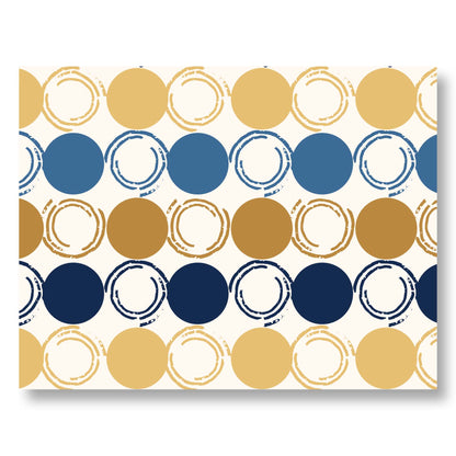 Holiday / Winter Notecard Set of 8 – Abstract Circles Pattern – A2 Cards & White Envelopes – Belly Band Wrapped