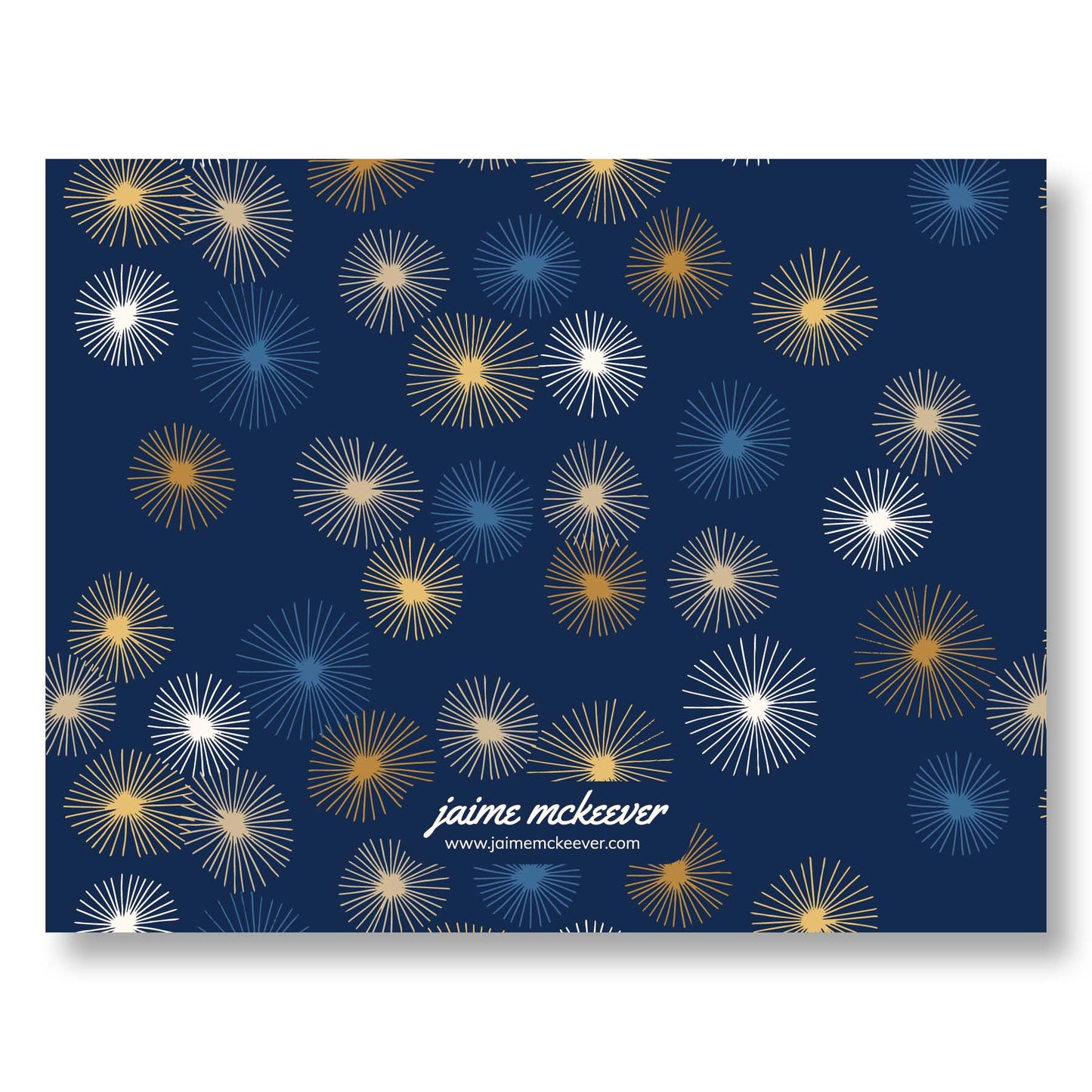 Blue Bursts Hanukkah Greeting Card – Elegant & Modern Design