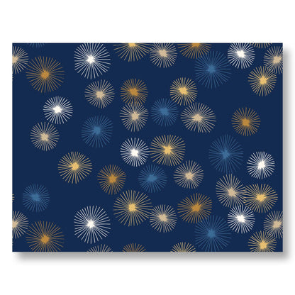 Blue Bursts Hanukkah Greeting Card – Elegant & Modern Design