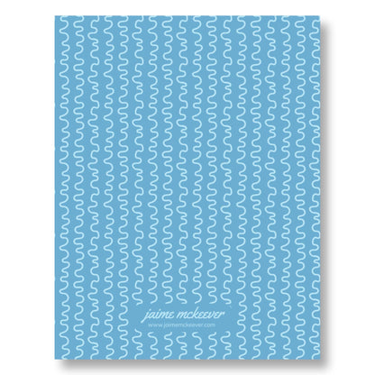 Holiday Notecard Set of 8 – Let It Snow Abstract Snow Motif – A2 Cards & White Envelopes – Belly Band Wrapped