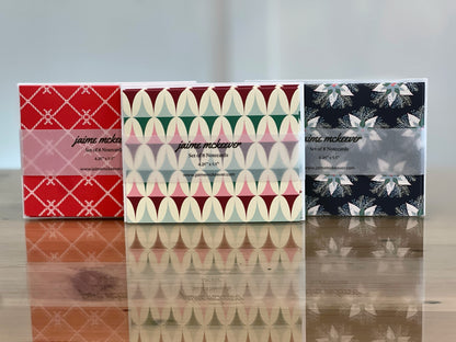 Holiday Notecard Set of 8 – Candy Cane Cheer – A2 Cards & White Envelopes – Belly Band Wrapped