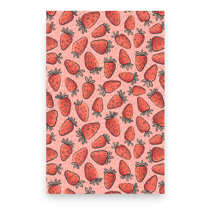 Strawberry Bliss Notebook – 5.5″ × 8.5″ Softcover – 64 Lined Cream Pages