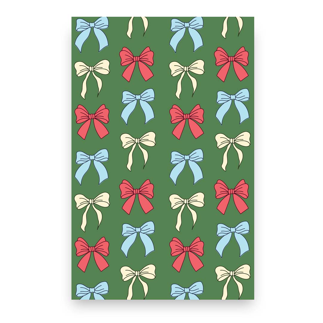 Holiday Bows Notebook – 5.5″ × 8.5″ Softcover – 64 Lined Cream Pages