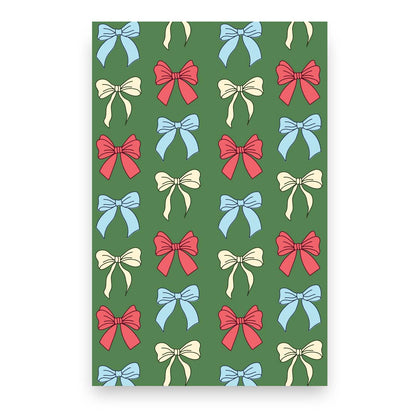 Holiday Bows Notebook – 5.5″ × 8.5″ Softcover – 64 Lined Cream Pages