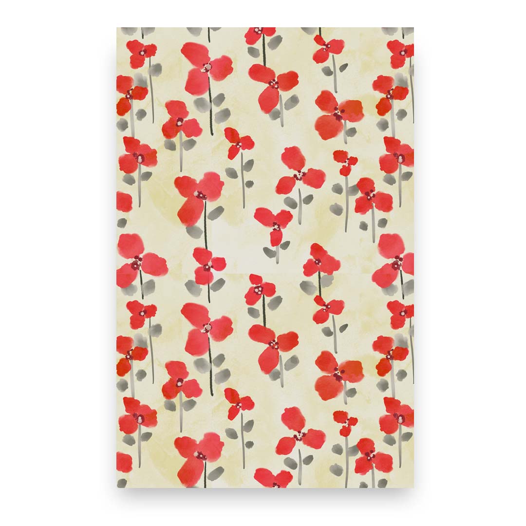 Dancing Poppies Notebook – 5.5″ × 8.5″ Softcover – 64 Lined Cream Pages
