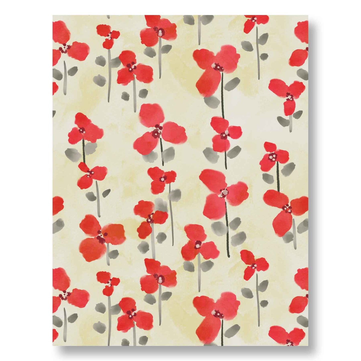 Dancing Poppies Notecard Set – 8 Handcrafted Floral Art Cards