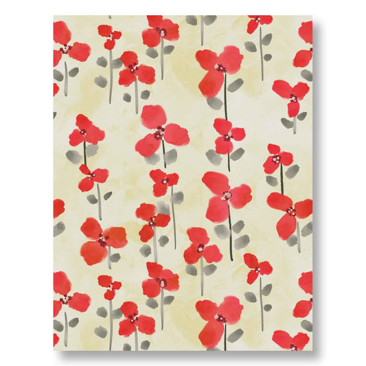 Dancing Poppies Notecard Set – 8 Handcrafted Floral Art Cards