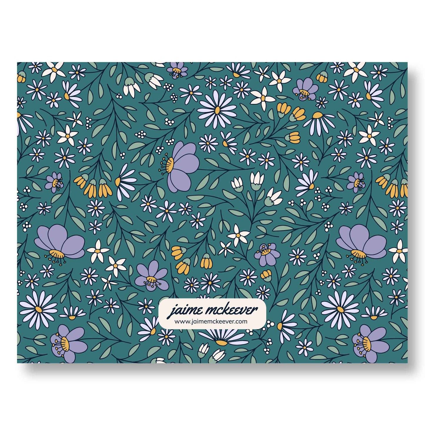 Wildflower Bloom in Green Notecard Set of 8