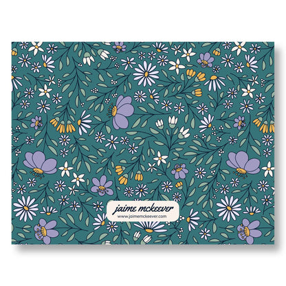 Wildflower Bloom in Green Notecard Set of 8