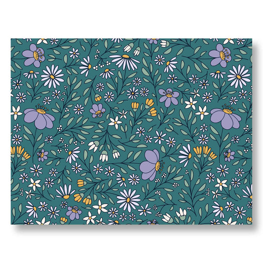 Wildflower Bloom in Green Notecard Set of 8