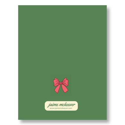 Holiday Notecard Set of 8 – Holiday Bows – A2 Cards & White Envelopes – Belly Band Wrapped