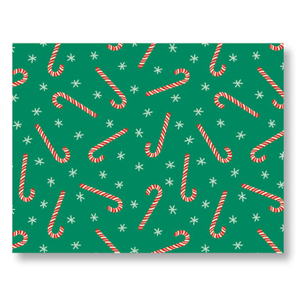 Holiday Notecard Set of 8 – Candy Cane Cheer – A2 Cards & White Envelopes – Belly Band Wrapped