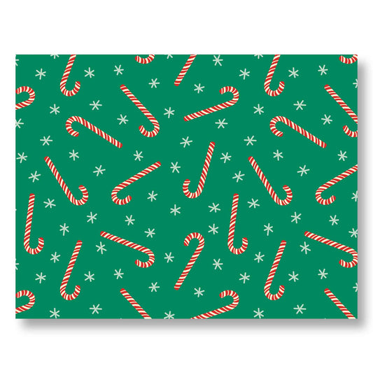 Holiday Notecard Set of 8 – Candy Cane Cheer – A2 Cards & White Envelopes – Belly Band Wrapped