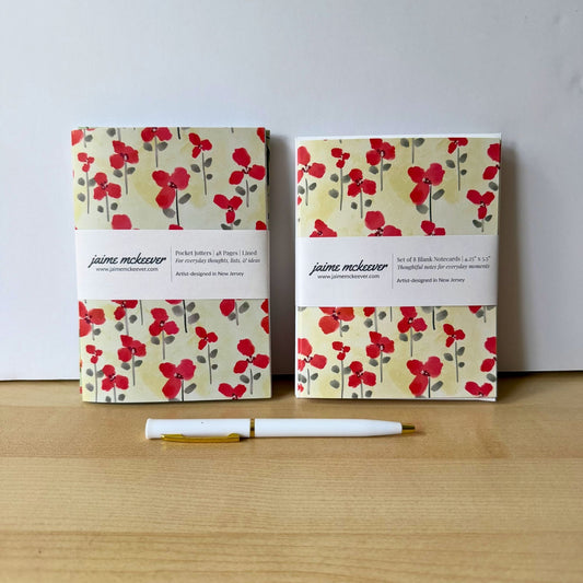 Dancing Poppies Notes Set