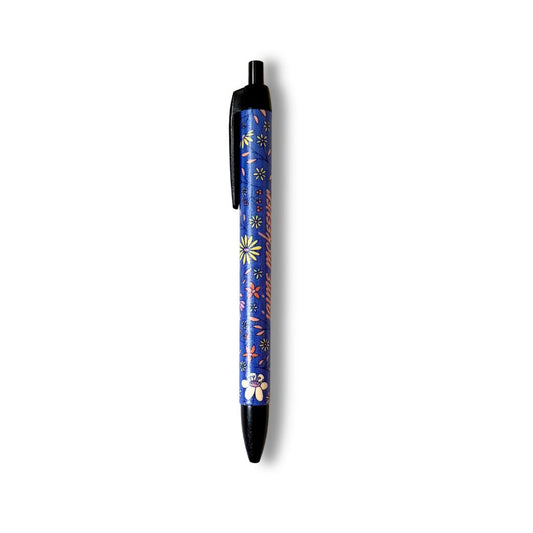 Wildflower Bloom in Blue Pen