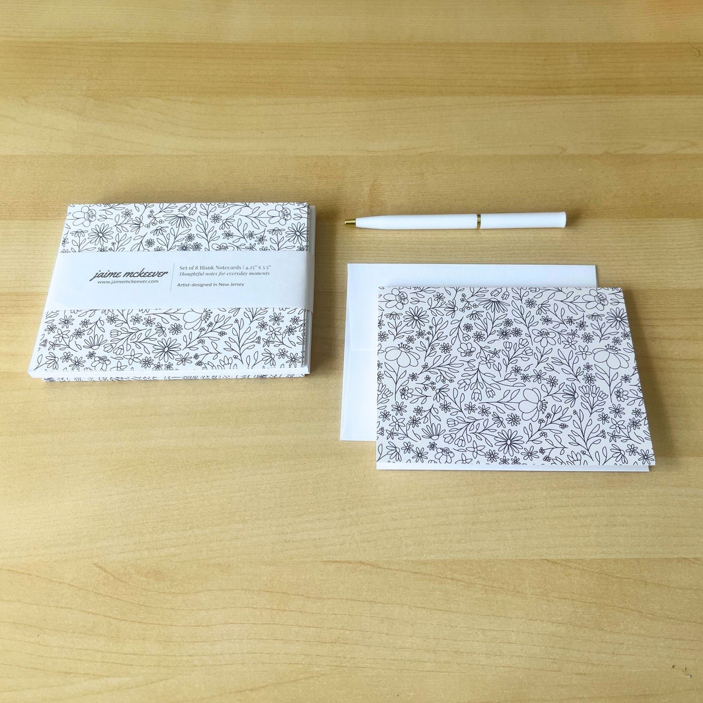 Wildflower Bloom (Cream) Notecard Set